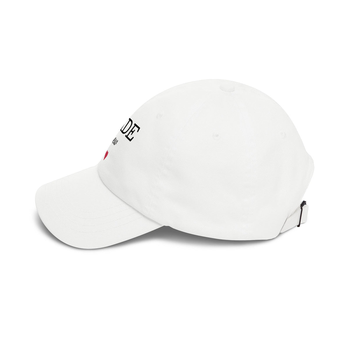 Bride Crew Cap — Bachelorette Party White Baseball Hat with Heart
