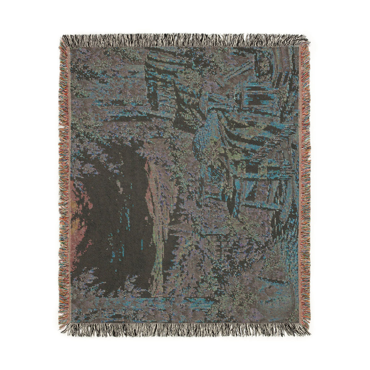 Sunset Cottage Woven Blanket — Lavender Landscape Throw