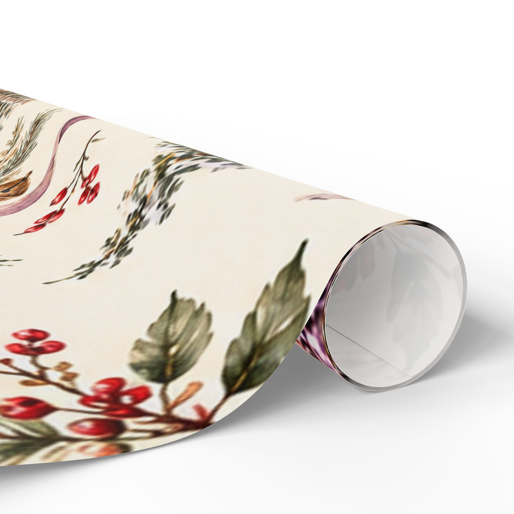 Holiday Botanicals Wrapping Paper — Vintage Holly & Berries