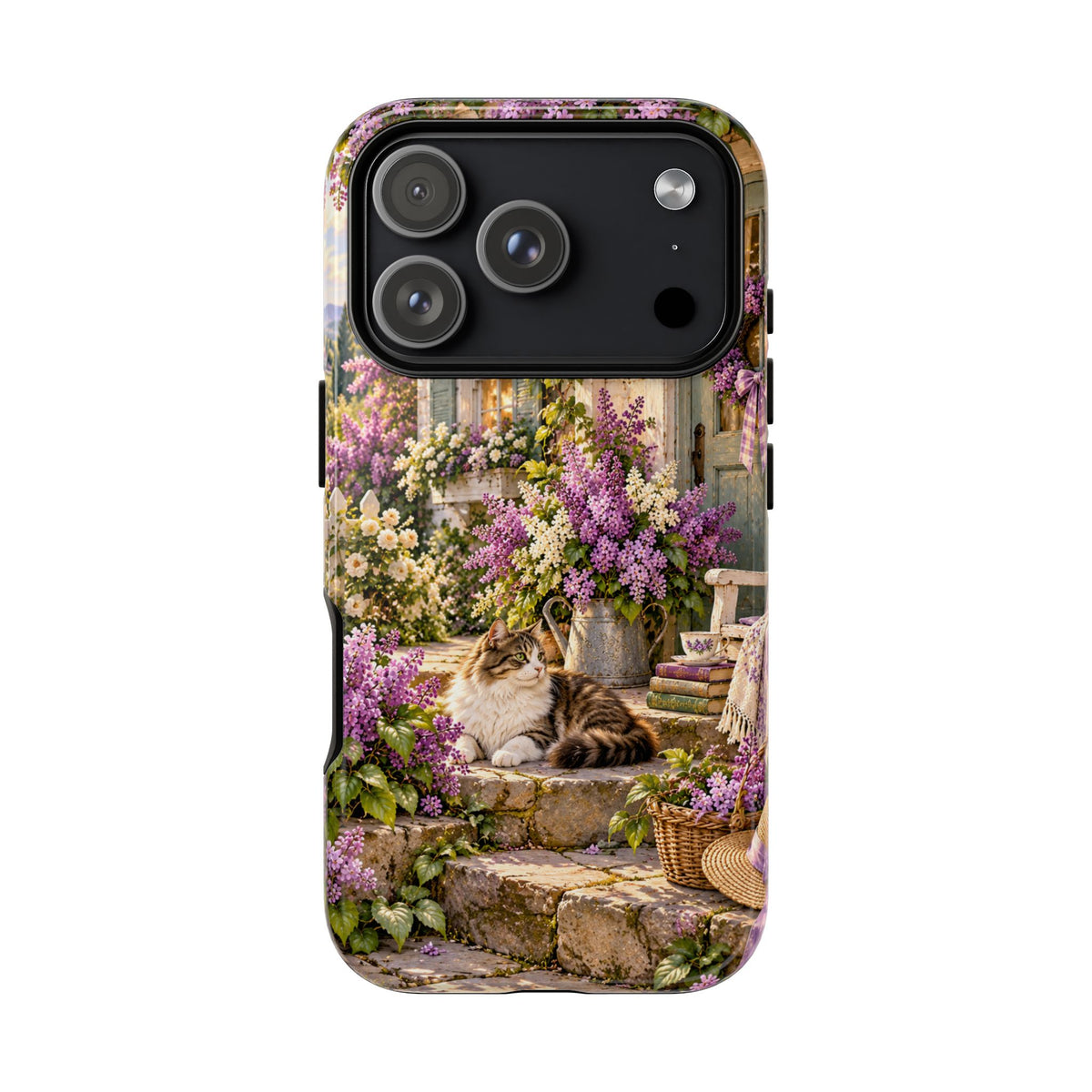 Cottage Garden Cat Phone Case — Lilac Floral