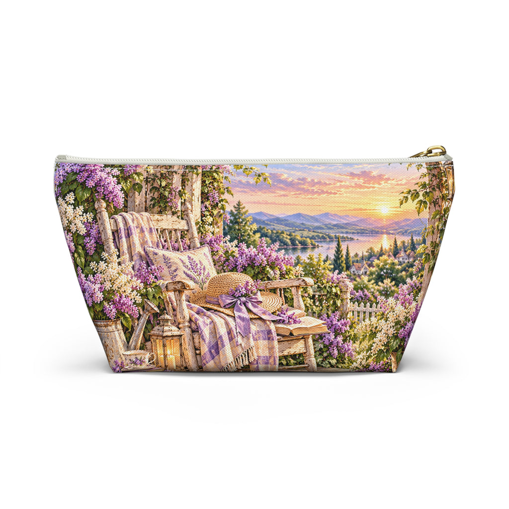 Lavender Garden Accessory Pouch — Cottage Floral