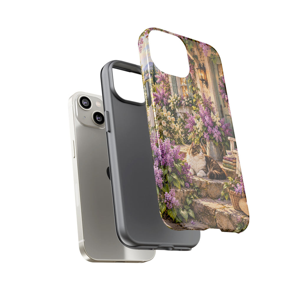 Cottage Garden Cat Phone Case — Lilac Floral