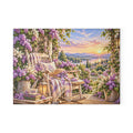 Lavender Porch Glass Cutting Board — Cottage Garden Kitchen Decor
