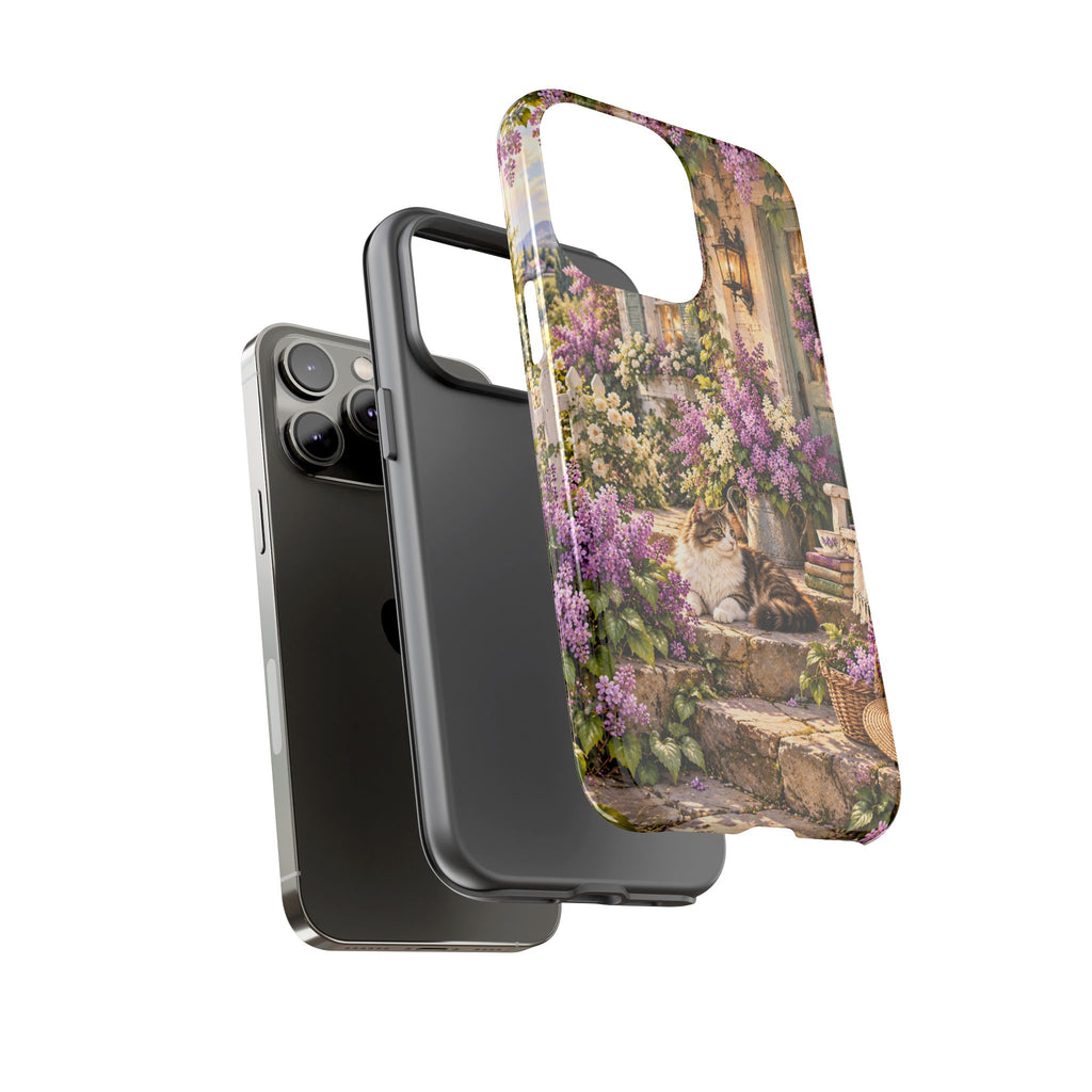 Cottage Garden Cat Phone Case — Lilac Floral