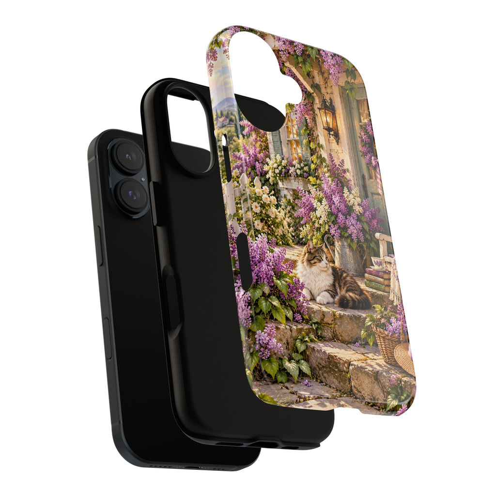 Cottage Garden Cat Phone Case — Lilac Floral
