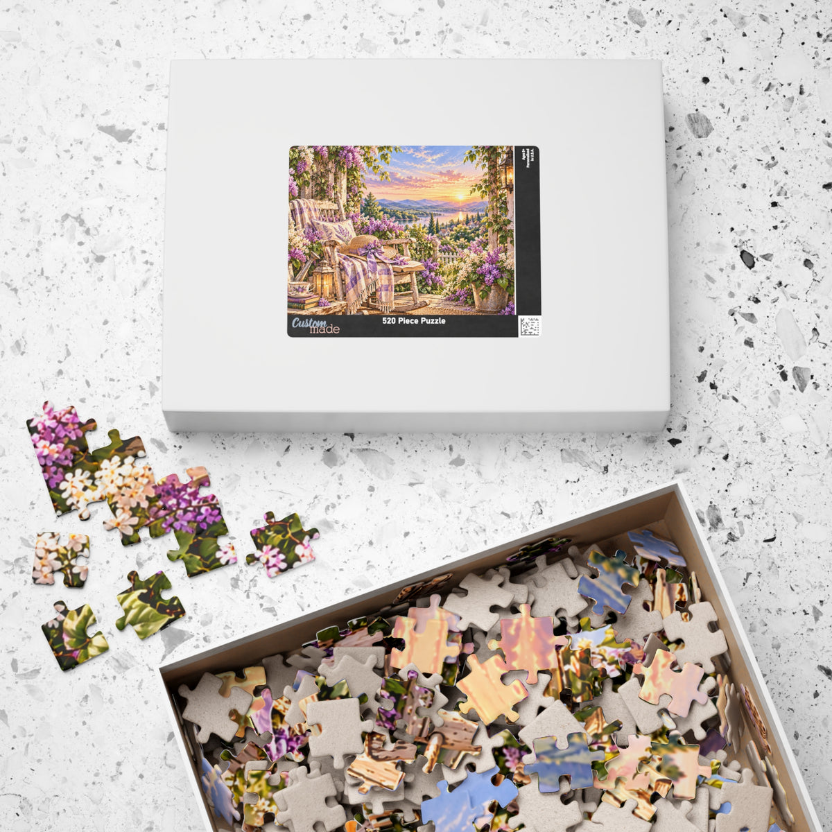 Sunset Porch Garden Jigsaw Puzzle — Cottage Landscape Puzzle