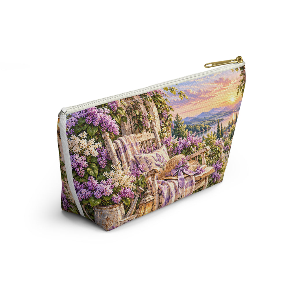 Lavender Garden Accessory Pouch — Cottage Floral