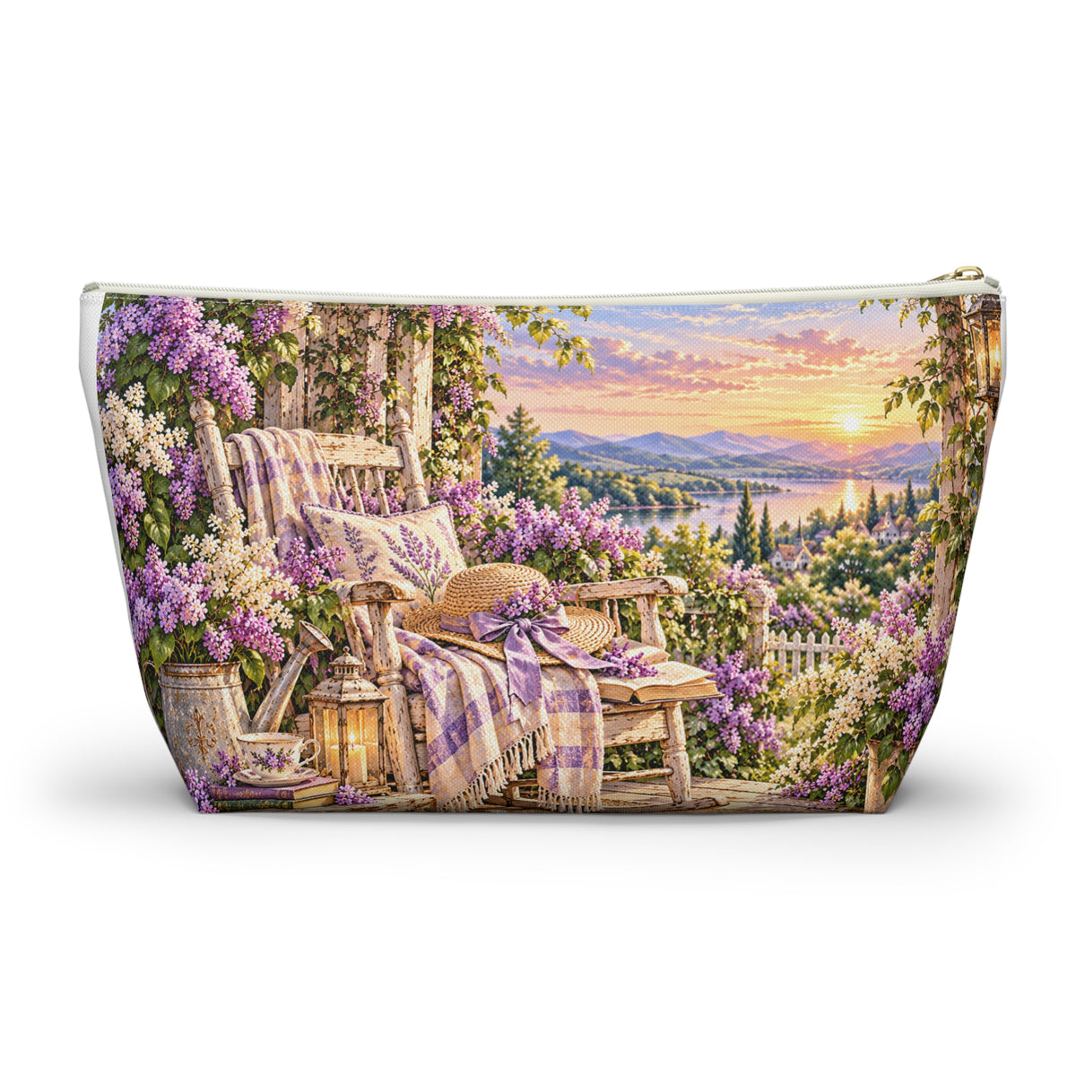 Lavender Garden Accessory Pouch — Cottage Floral