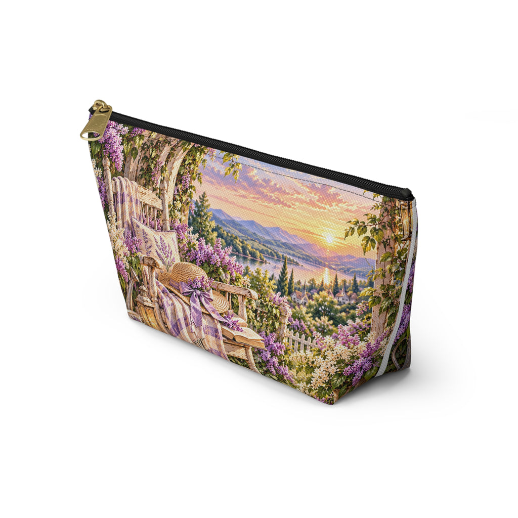 Lavender Garden Accessory Pouch — Cottage Floral