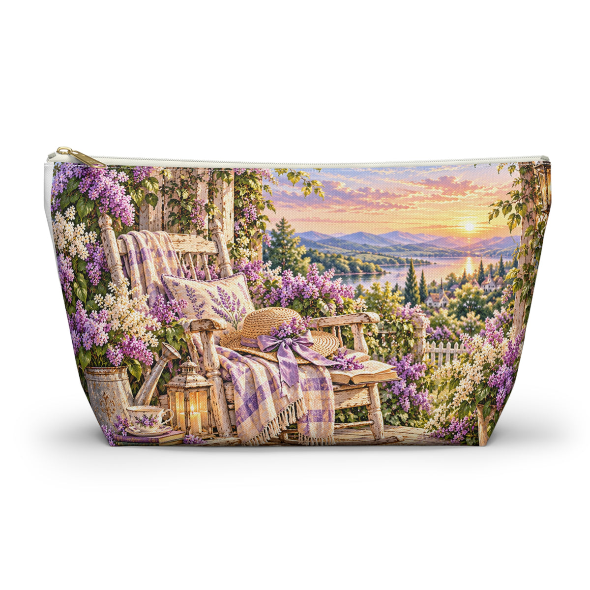 Lavender Garden Accessory Pouch — Cottage Floral
