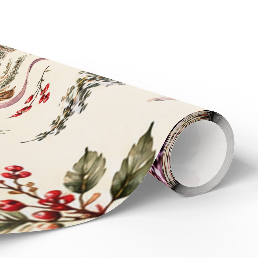 Holiday Botanicals Wrapping Paper — Vintage Holly & Berries