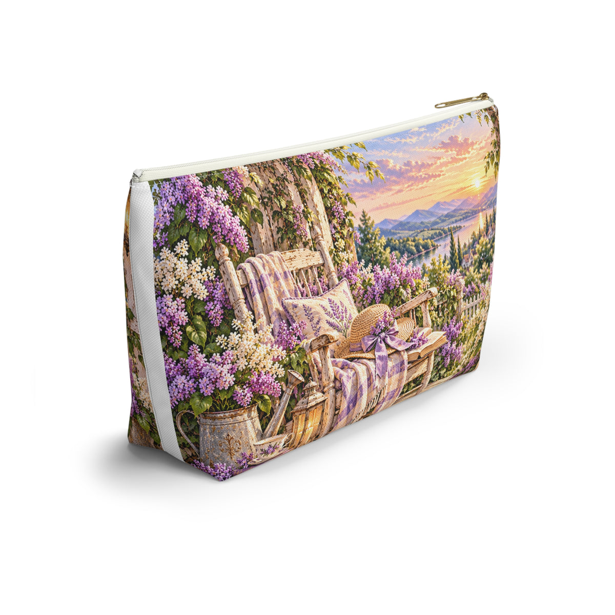 Lavender Garden Accessory Pouch — Cottage Floral
