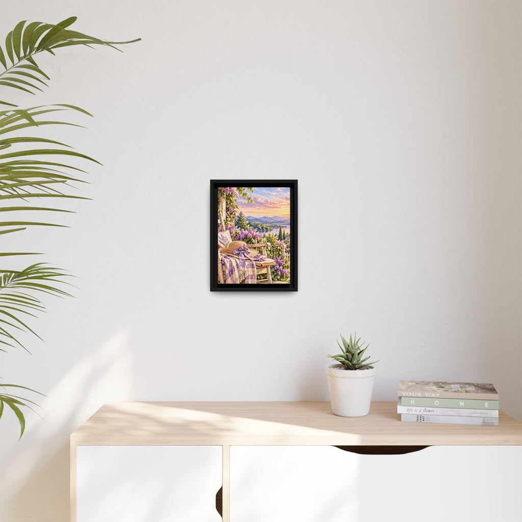 Sunset Lavender Garden Framed Canvas — Cottage Wall Art