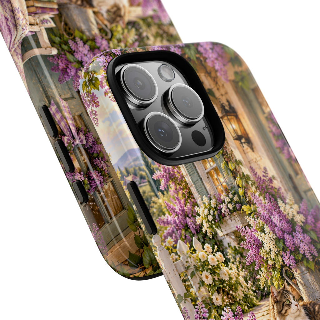 Cottage Garden Cat Phone Case — Lilac Floral