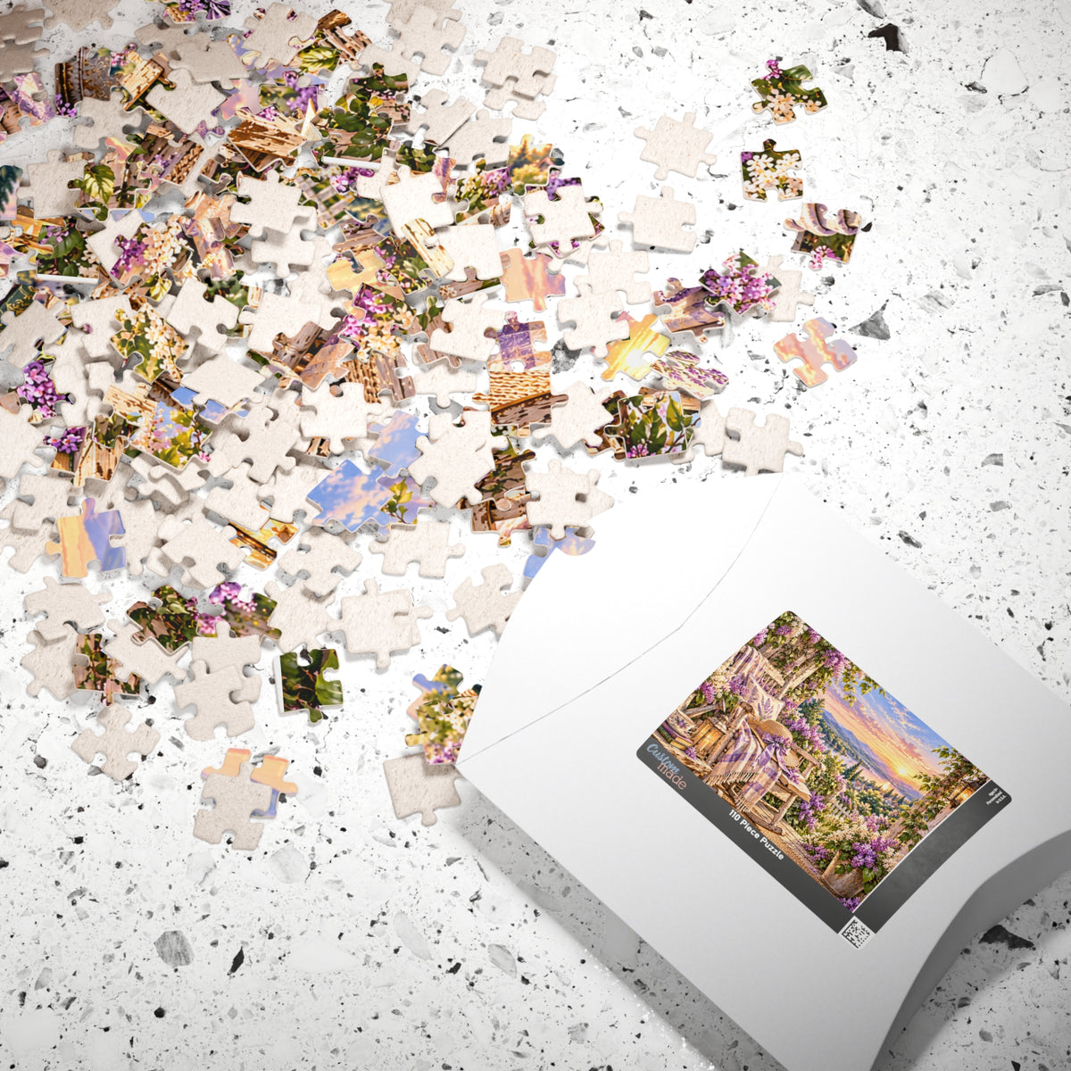 Sunset Porch Garden Jigsaw Puzzle — Cottage Landscape Puzzle