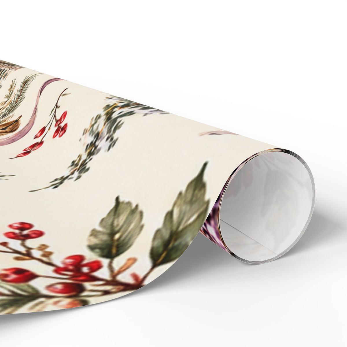 Holiday Botanicals Wrapping Paper — Vintage Holly & Berries