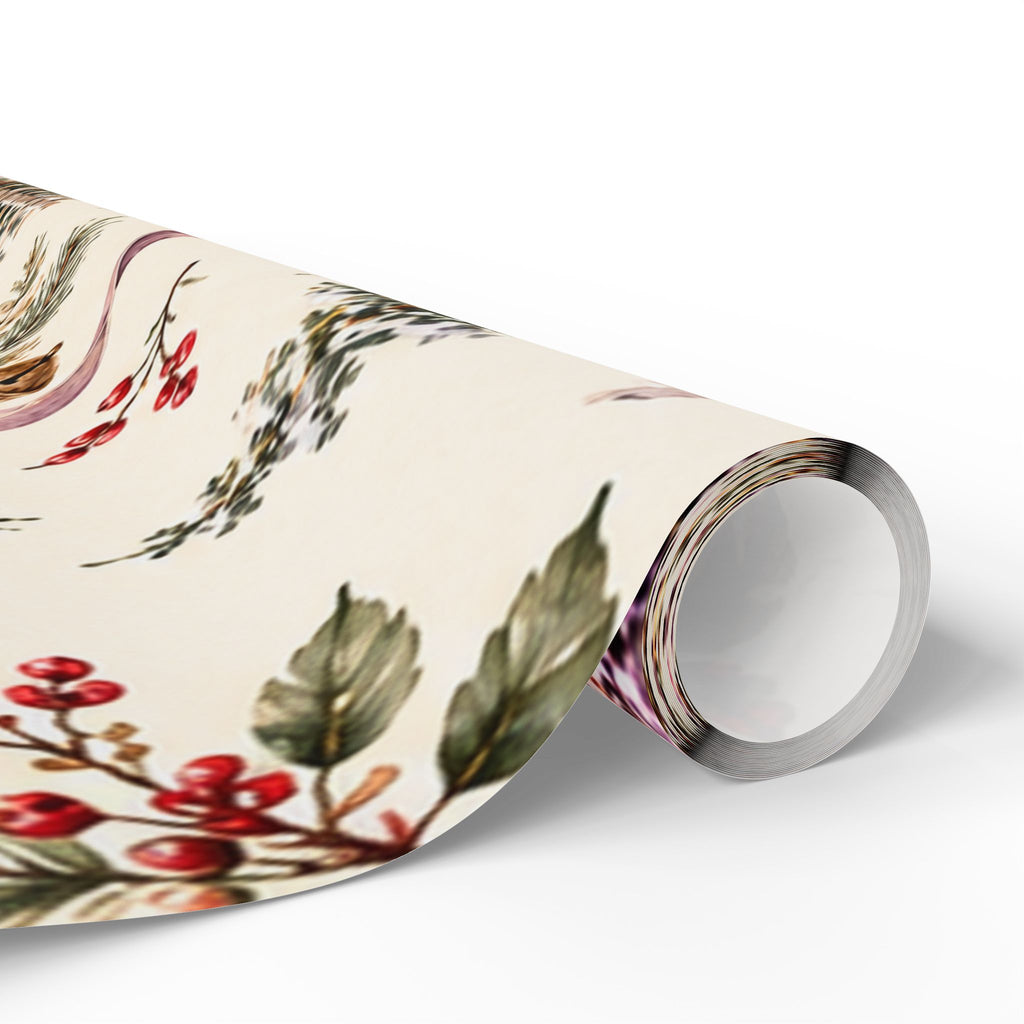 Holiday Botanicals Wrapping Paper — Vintage Holly & Berries