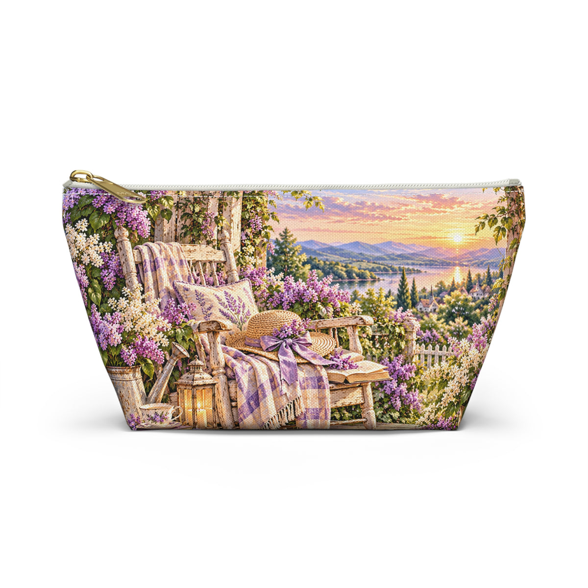 Lavender Garden Accessory Pouch — Cottage Floral