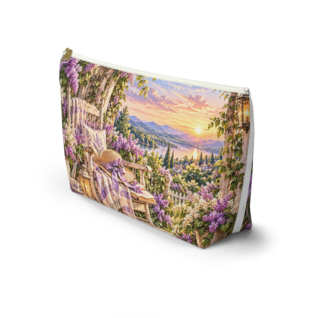 Lavender Garden Accessory Pouch — Cottage Floral