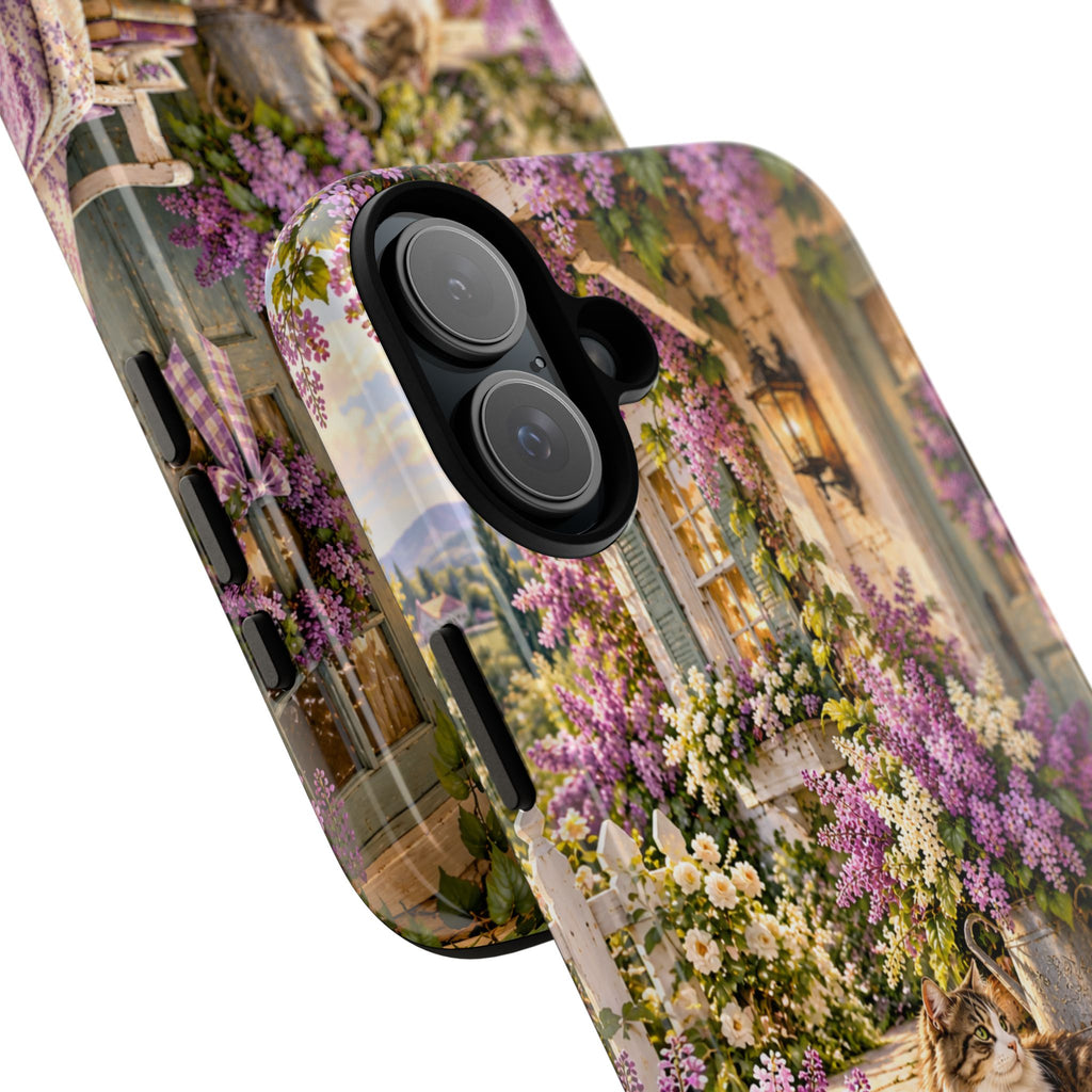 Cottage Garden Cat Phone Case — Lilac Floral