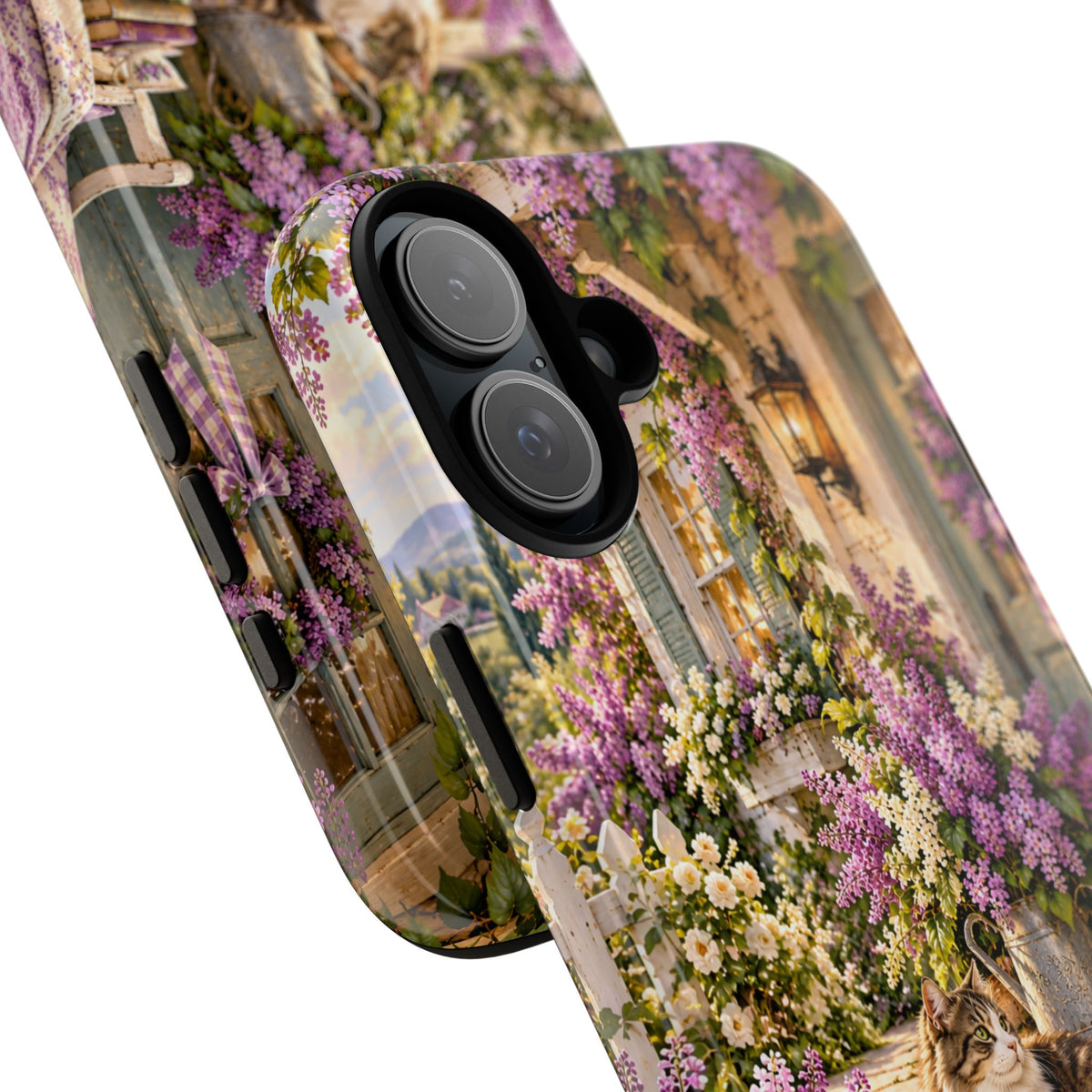 Cottage Garden Cat Phone Case — Lilac Floral