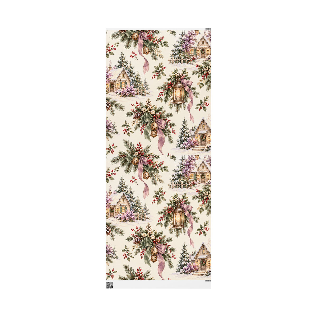 Holiday Botanicals Wrapping Paper — Vintage Holly & Berries
