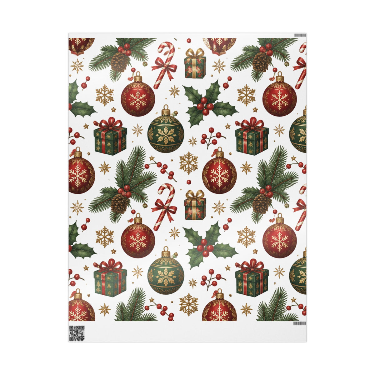 Christmas Cottage Wrapping Paper Roll — Festive Winter Gift Wrap