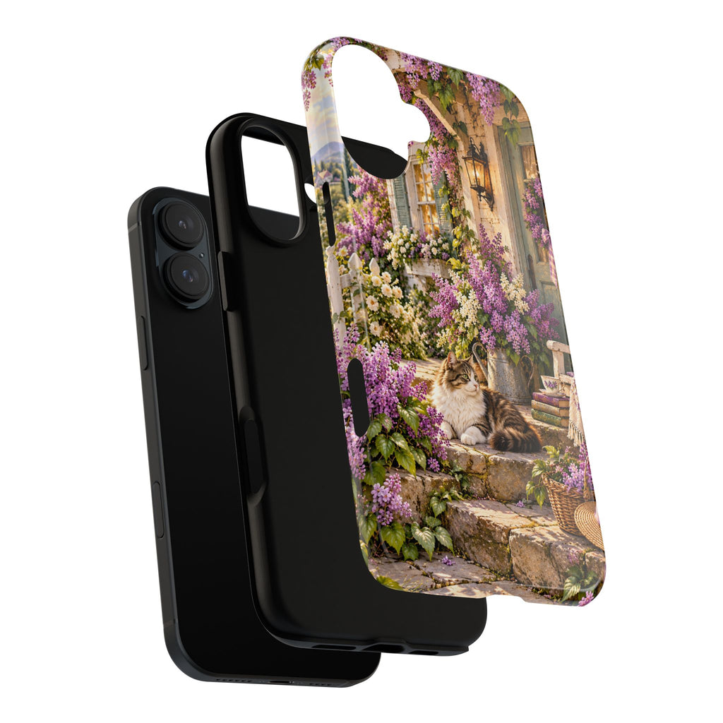 Cottage Garden Cat Phone Case — Lilac Floral