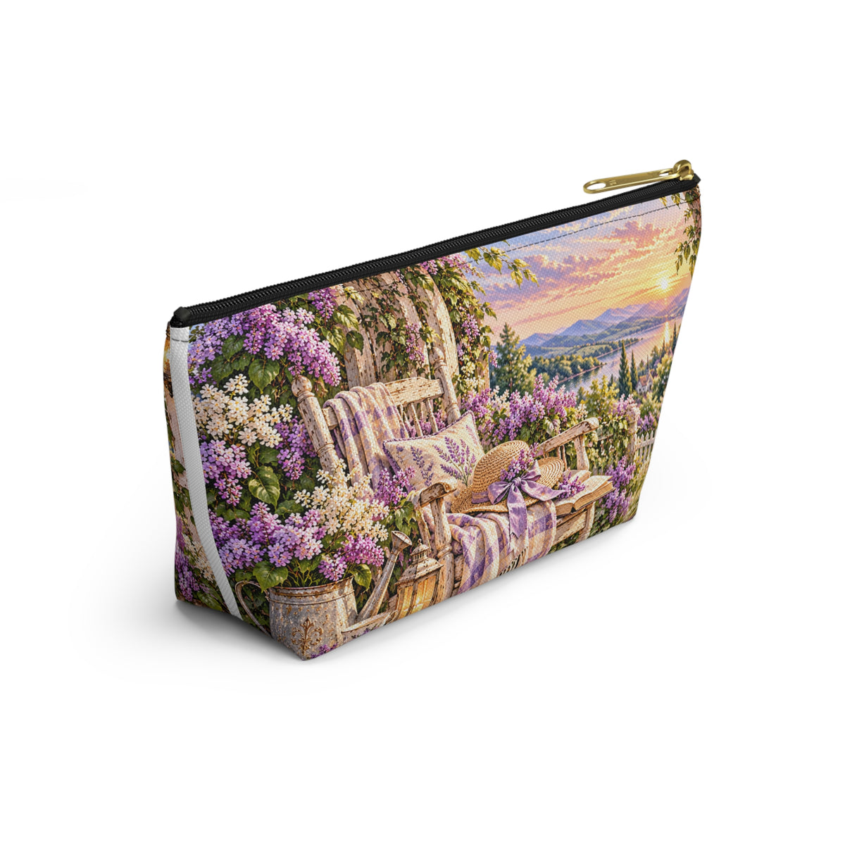 Lavender Garden Accessory Pouch — Cottage Floral