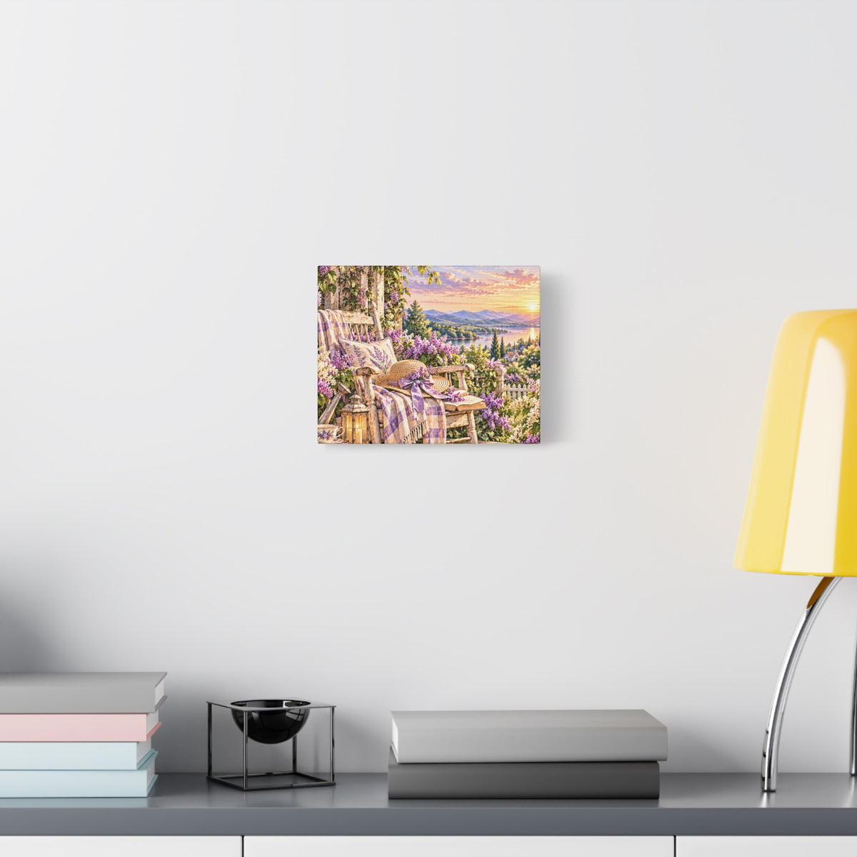 Lavender Porch Canvas Print — Cottage Sunset Wall Art