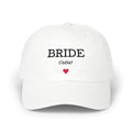 Bride Crew Cap — Bachelorette Party White Baseball Hat with Heart