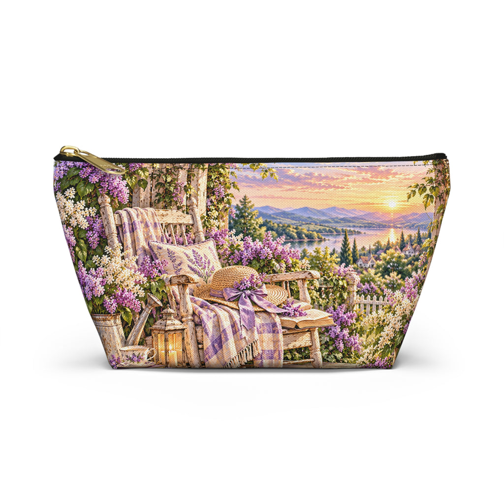 Lavender Garden Accessory Pouch — Cottage Floral