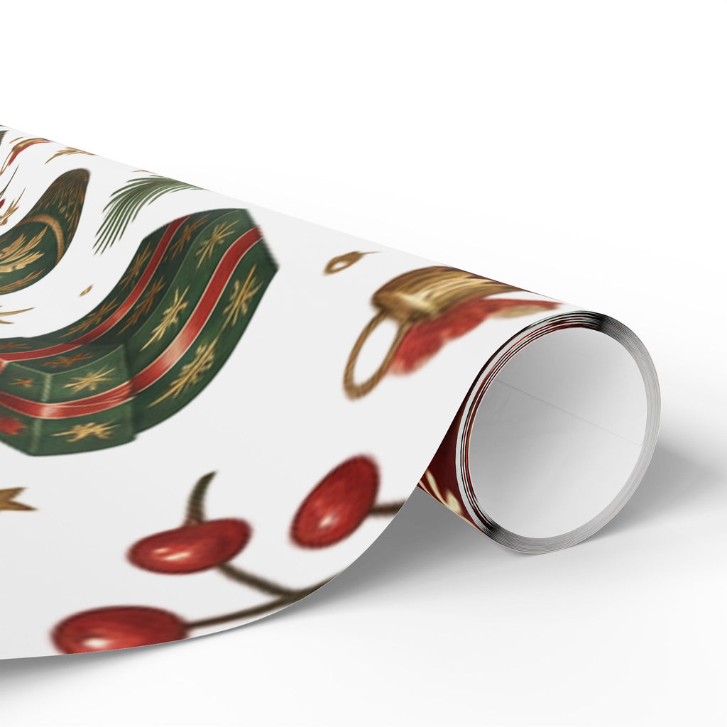 Christmas Cottage Wrapping Paper Roll — Festive Winter Gift Wrap