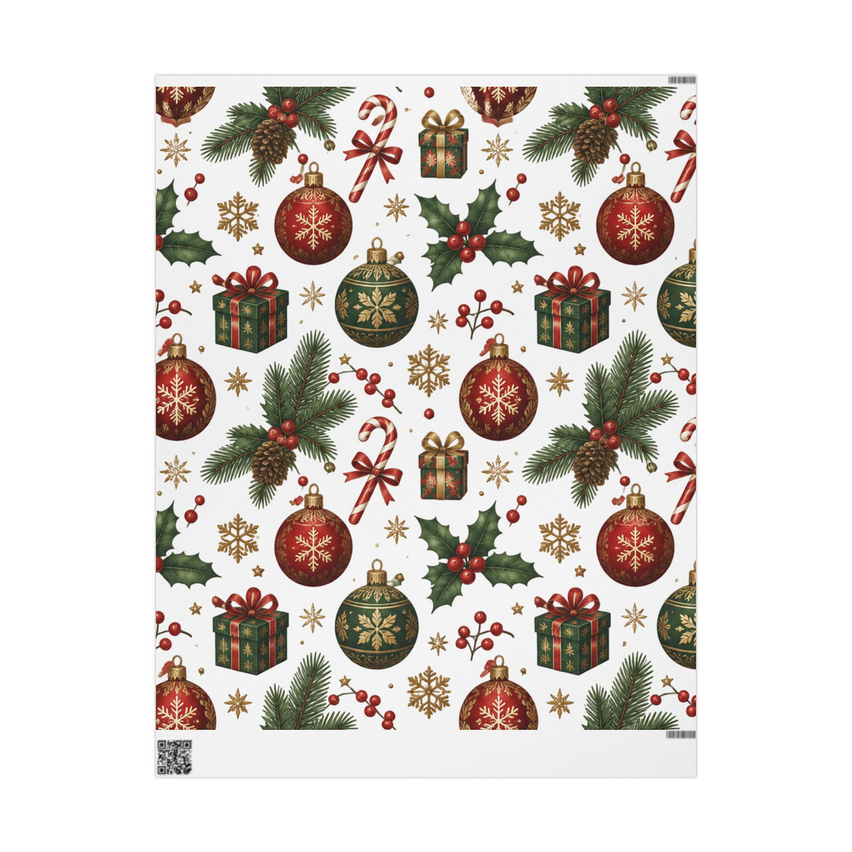 Christmas Cottage Wrapping Paper Roll — Festive Winter Gift Wrap