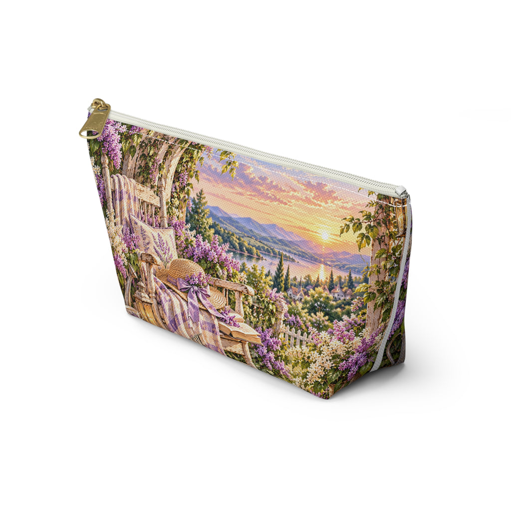 Lavender Garden Accessory Pouch — Cottage Floral