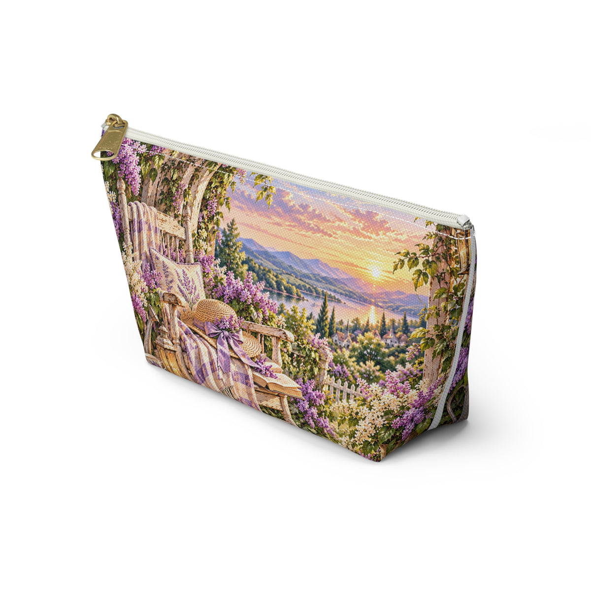 Lavender Garden Accessory Pouch — Cottage Floral