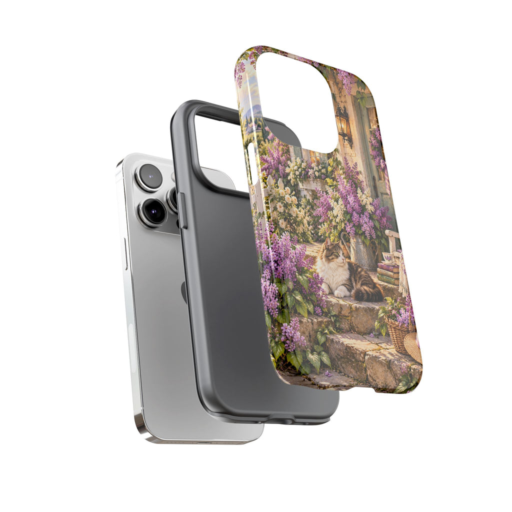 Cottage Garden Cat Phone Case — Lilac Floral