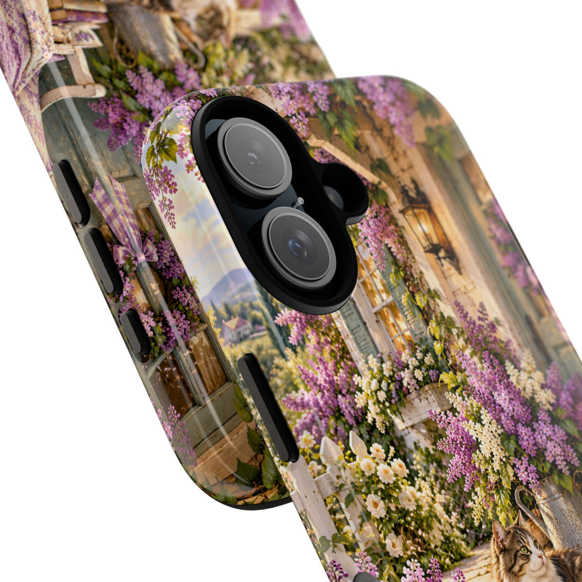 Cottage Garden Cat Phone Case — Lilac Floral