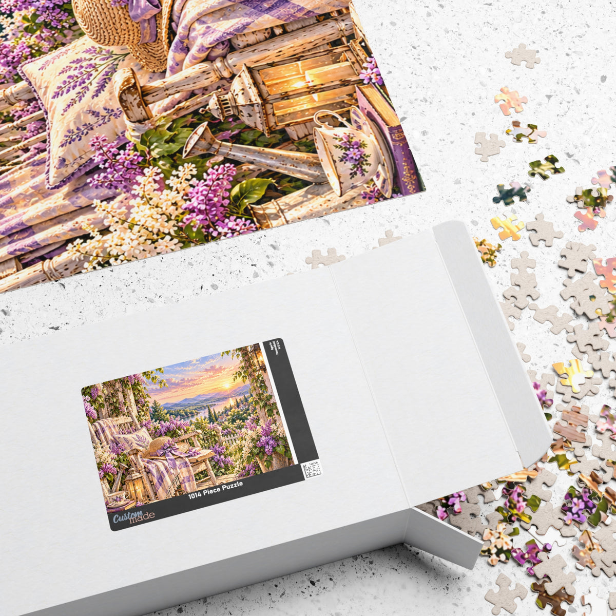 Sunset Porch Garden Jigsaw Puzzle — Cottage Landscape Puzzle