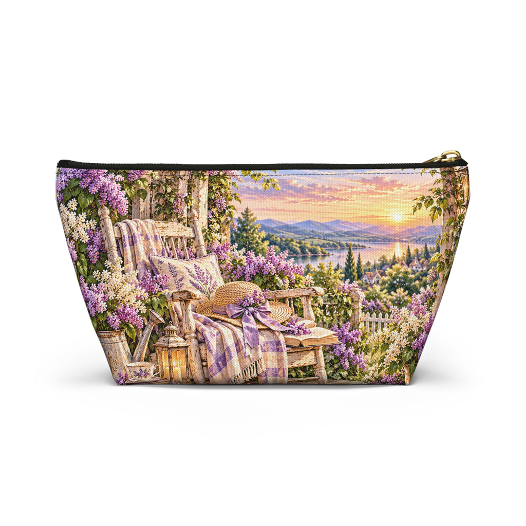 Lavender Garden Accessory Pouch — Cottage Floral