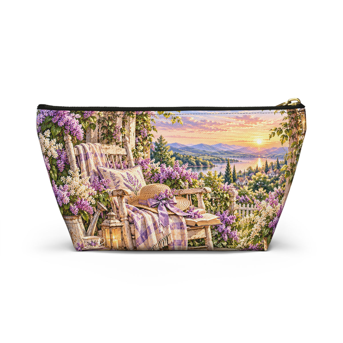 Lavender Garden Accessory Pouch — Cottage Floral